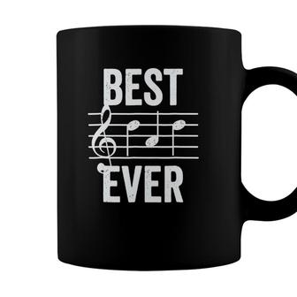 Best Dad Ever Music Note Bold Condensed Dark Coffee Mug - Seseable