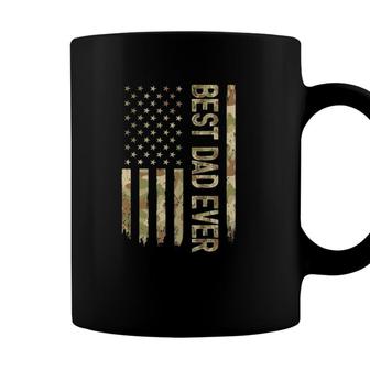 Best Dad Ever Us American Flag Camo Fathers Day Coffee Mug - Seseable