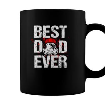 Best Dad Ever Vintage Firefighter Thin Red Line Fireman Gift Coffee Mug