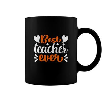 Best Teacher Ever White And Orange Colors Coffee Mug - Seseable