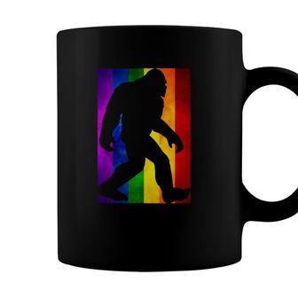 Bigfoot Rainbow Flag Gay Pride Month Lgbtq Gift Sasquatch Coffee Mug - Seseable