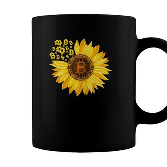 Bitcoin Logo Sunflower Btc Trader Cryptocurrency Coffee Mug - Seseable