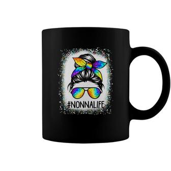 Bleached Nonna Life Messy Hair Bun Tie Dye Mothers Day Coffee Mug - Seseable