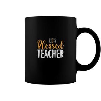 Blessed Teacher Orange And White Great Coffee Mug - Seseable