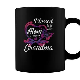 Blessed To Be Called Mom And Grandma Funny Butterfly Coffee Mug - Seseable