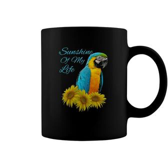 Blue & Gold Macaw Parrot Sunshine Sunflower Coffee Mug | Mazezy