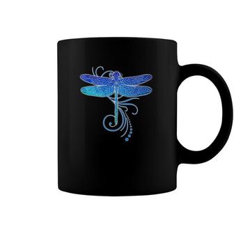 Blue Dragonfly Watercolor Art Damselfly Insect Tee Coffee Mug | Mazezy