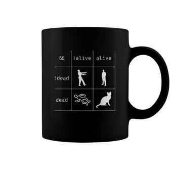 Boolean Logic Alive And Dead Funny Programmer Cat Coffee Mug - Seseable