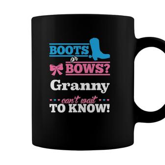 Boots Or Bows For Granny Gender Reveal Party Gift Coffee Mug - Seseable