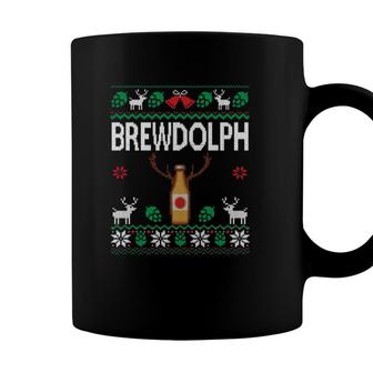 Brewdolph Ugly Christmas Beer Lover Craft Beer Brewer Coffee Mug - Seseable