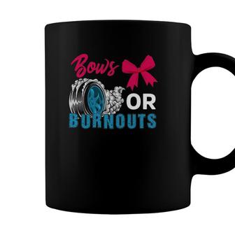 Burnouts Or Bows Gender Reveal Party Reveal Baby Mom Dad Coffee Mug - Seseable