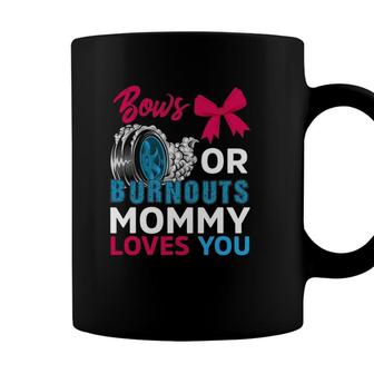 Burnouts Or Bows Mommy Loves You Gender Reveal Party Baby Coffee Mug | Seseable CA