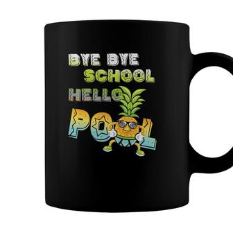 Bye Bye School Hello Pool Funny Pineapple Pupil And Teacher Coffee Mug - Seseable