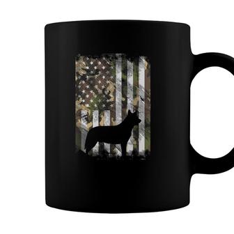 Camo Us American Flag Heeler Animal Cattle Dog Patriot Gift Coffee Mug - Seseable