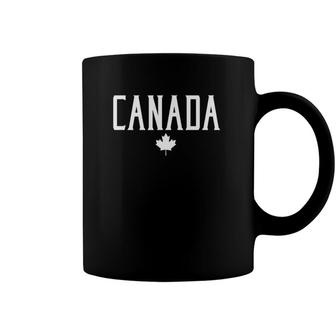 Canada Maple Leaf Vintage Text Red With White Print Coffee Mug | Mazezy