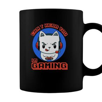 Cant Hear You Im Gaming Funny Anime Cat Video Gamer Gift Coffee Mug - Seseable
