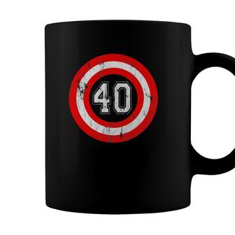 Captain 40 Years Old Birthday Party Funny Shield Coffee Mug - Seseable