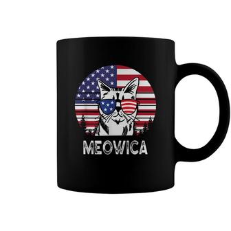 Cat 4Th Of July Meowica Merica Usa American Flag Coffee Mug - Seseable