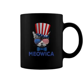 Cat 4Th Of July Usa American Flag Patriotic Women Meowica Coffee Mug - Seseable