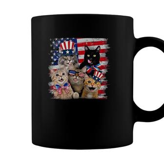 Cat Happy Freedom Day Cat Lovers Cat Moms 4Th July American Coffee Mug - Seseable