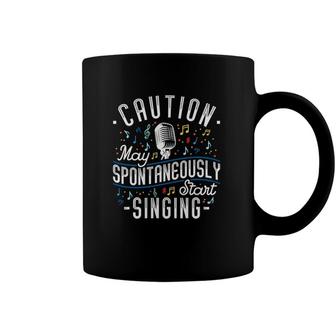 Caution May Spontaneously Start Singing Karaoke Singer Coffee Mug | Mazezy UK