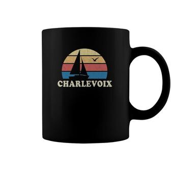 Charlevoix Mi Vintage Sailboat 70S Throwback Sunset Coffee Mug | Mazezy