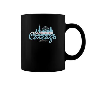 Chicago Skyline Silhouette Il Illinois City Flag Coffee Mug | Mazezy