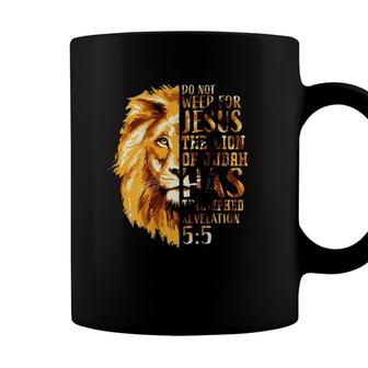 Christian Bible Verse Gifts Men Faith Lion Judah Back Print Coffee Mug