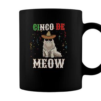 Cinco De Mayo Cat Funny Mexican Jefe Cinco De Meow Coffee Mug - Seseable