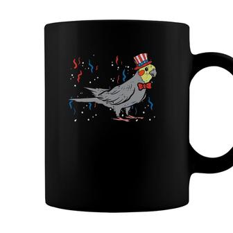Cockatiel Bird American Flag Usa 4Th Of July Fourth Animal Coffee Mug - Seseable