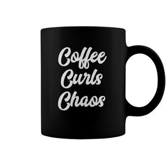 Coffee Curls Chaos Funny Curly Hair Big Head Of Locks Drama Coffee Mug | Mazezy