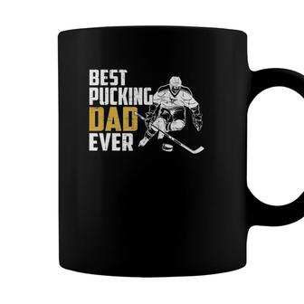 Cool Hockey Dad Fathers Day Pucking Dad Ever Coffee Mug - Seseable