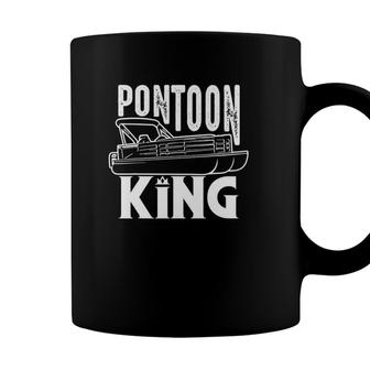 Cool Pontoon King Funny Boat Captain Fathers Day Gift Coffee Mug - Seseable