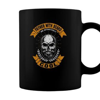 Cool Skull Dad With Beards Tee Happy Fathers Day Outfit Coffee Mug - Seseable
