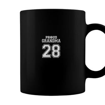 Custom Proud Volleyball Grandma Number 28 Personalized Women Coffee Mug - Seseable