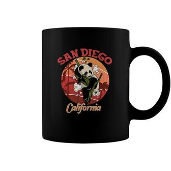 Cute California State San Diego Retro Panda Coffee Mug | Mazezy