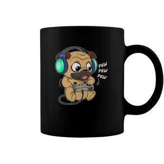 Cute Gaming Pug Pew Video Game Computer Player Coffee Mug | Mazezy