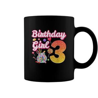 Cutes 3Rd Birthday Girls Sweet Candy 3 Year Old Candy B-Day Coffee Mug - Seseable