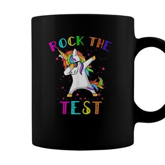 Dabbing Unicorn Rock The Test Testing Day Teacher Student Coffee Mug - Seseable
