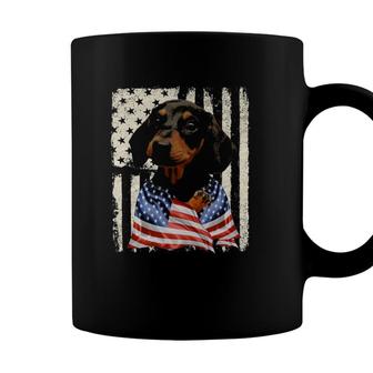 Dachshund Dog American Flag 4Th Of July Patriotic Coffee Mug - Seseable