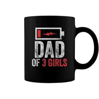 Dad Of 3 Girls Gift From Daughter Fathers Day Birthday Coffee Mug - Seseable