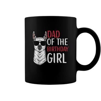 Dad Of The Birthday Girl Matching Birthday Outfit Llama Coffee Mug - Seseable