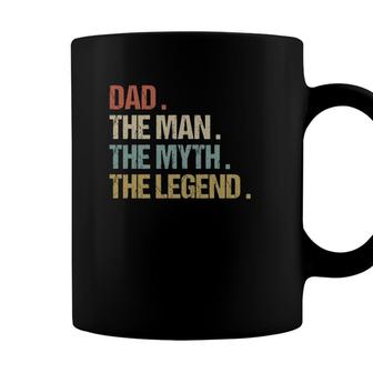 Dad The Man Myth Legend Father Retro Christmas Gift Coffee Mug - Seseable
