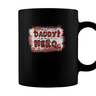 Daddy Is My Hero Firefighter Leopard Red Color Coffee Mug - Seseable