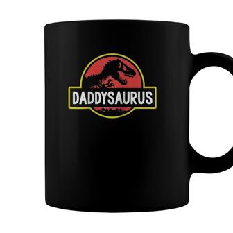 Daddysaurus Dad Husband Fathers Day Gift Matching Dinosaur Raglan Baseball Tee Coffee Mug - Seseable