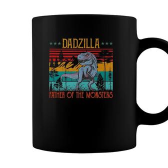 Dadzilla Father Of The Monsters Vintage Dino Dad Fathers Day Coffee Mug - Seseable