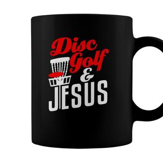 Disc Golf Jesus Christian Gift Funny Golfing Golfer Lover Coffee Mug - Seseable