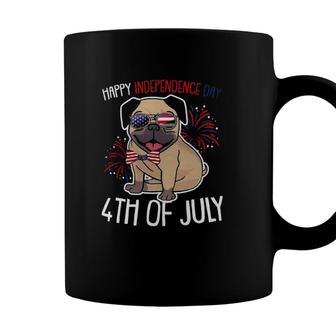 Dog Pug Happy 4Th Of July Usa American Flag Merica Coffee Mug - Seseable