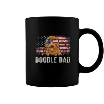 Doodle Dad Goldendoodle American Flag Fathers Day July 4Th Coffee Mug - Seseable