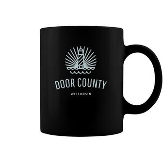 Door County Wisconsin Retro Vintage Lighthouse Gift Idea Coffee Mug | Mazezy